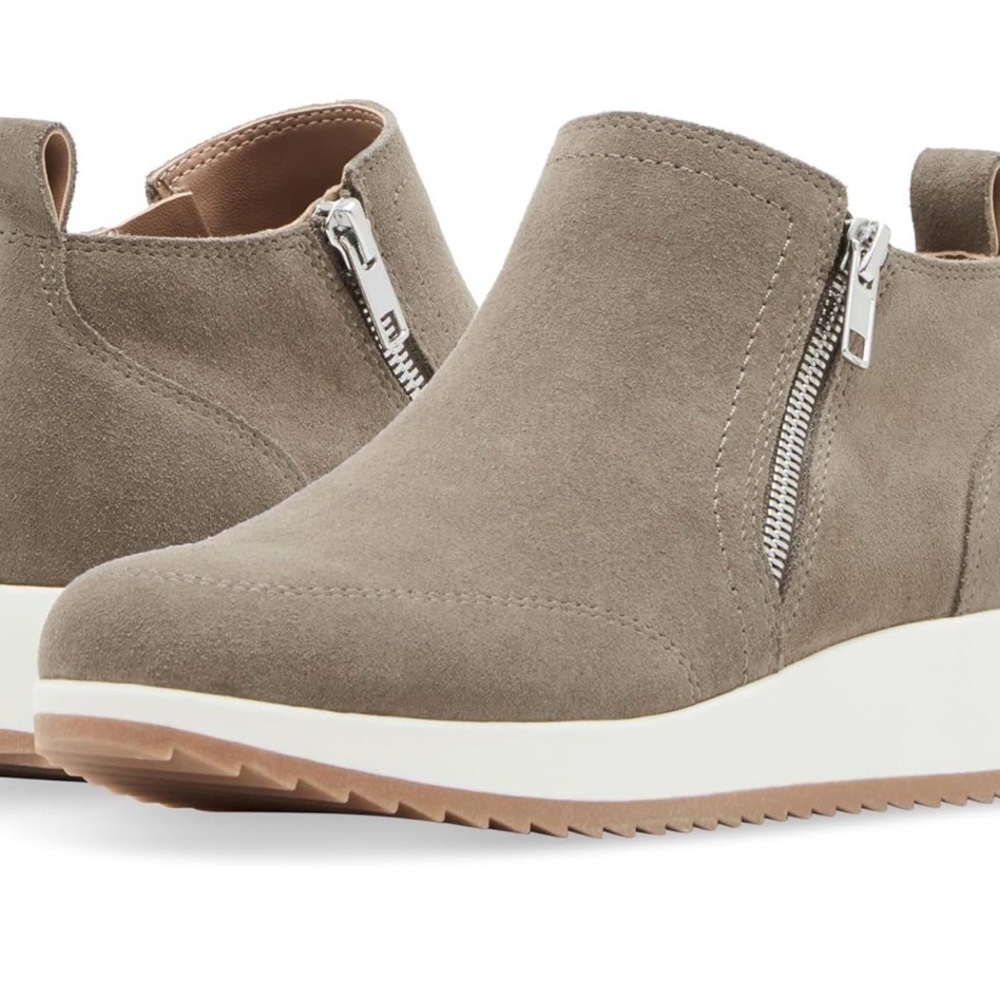 Blondo Taupe Ankle Booties with Side Zipper